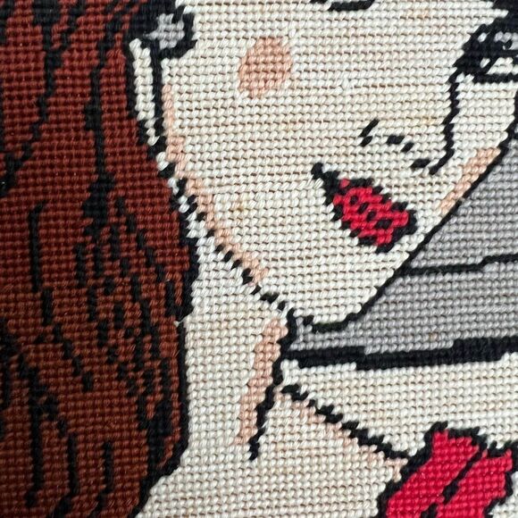 VTG Needlepoint Portrait Art - Picture 3 of 5